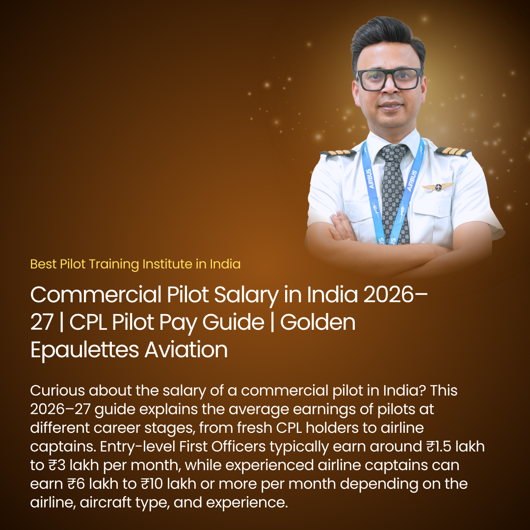 Commercial Pilot Salary in India 2026–27 | CPL Pilot Pay Guide | Golden Epaulettes Aviation